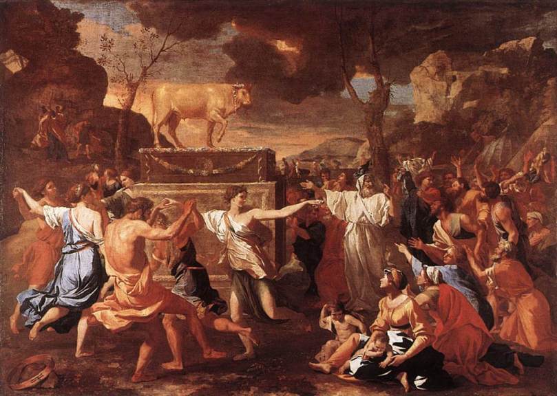 The Adoration of the Golden Calf by Nicolas Poussin, c. 1634