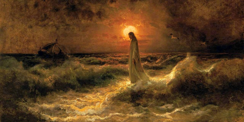 Christ Walking on the water, 1880, by Julius Sergius Von Klever